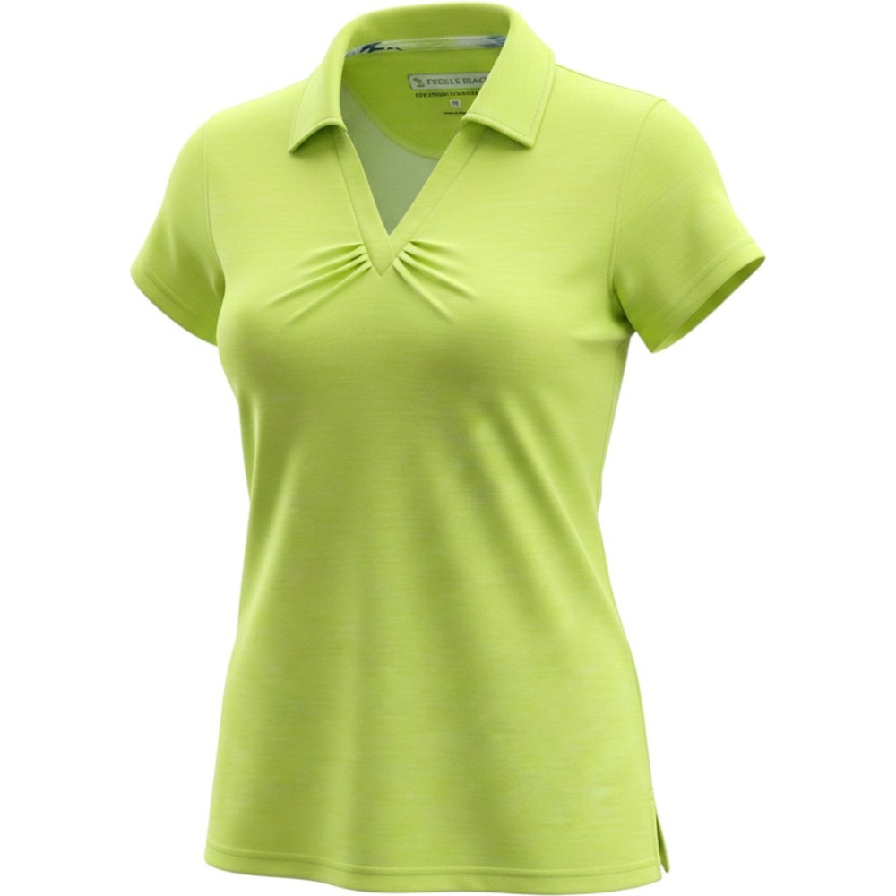 Pebble Beach Dry-Luxe Performance Polo Shirt Lime Green V-Neck Golf Top Womens M - Picture 1 of 7